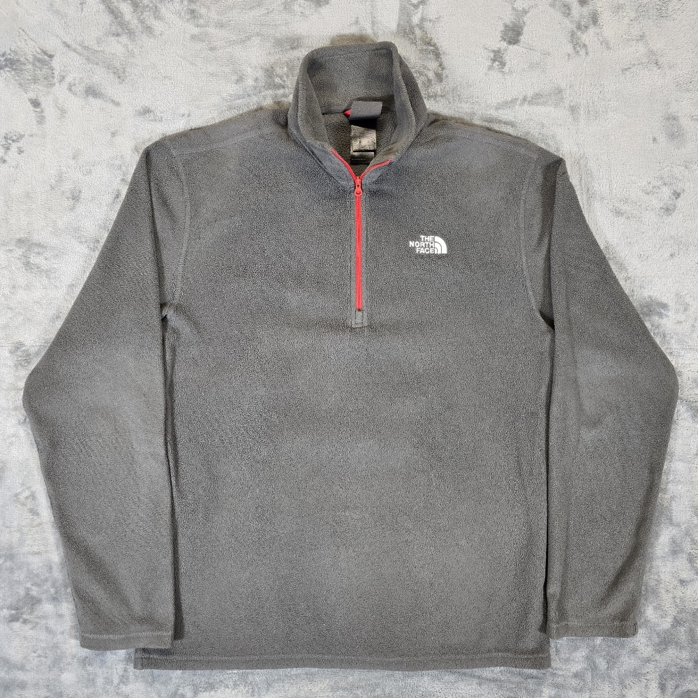 Y2K The North Face 1/4 Zip Polartec Fleece Pullover Sweater Size Small Gray